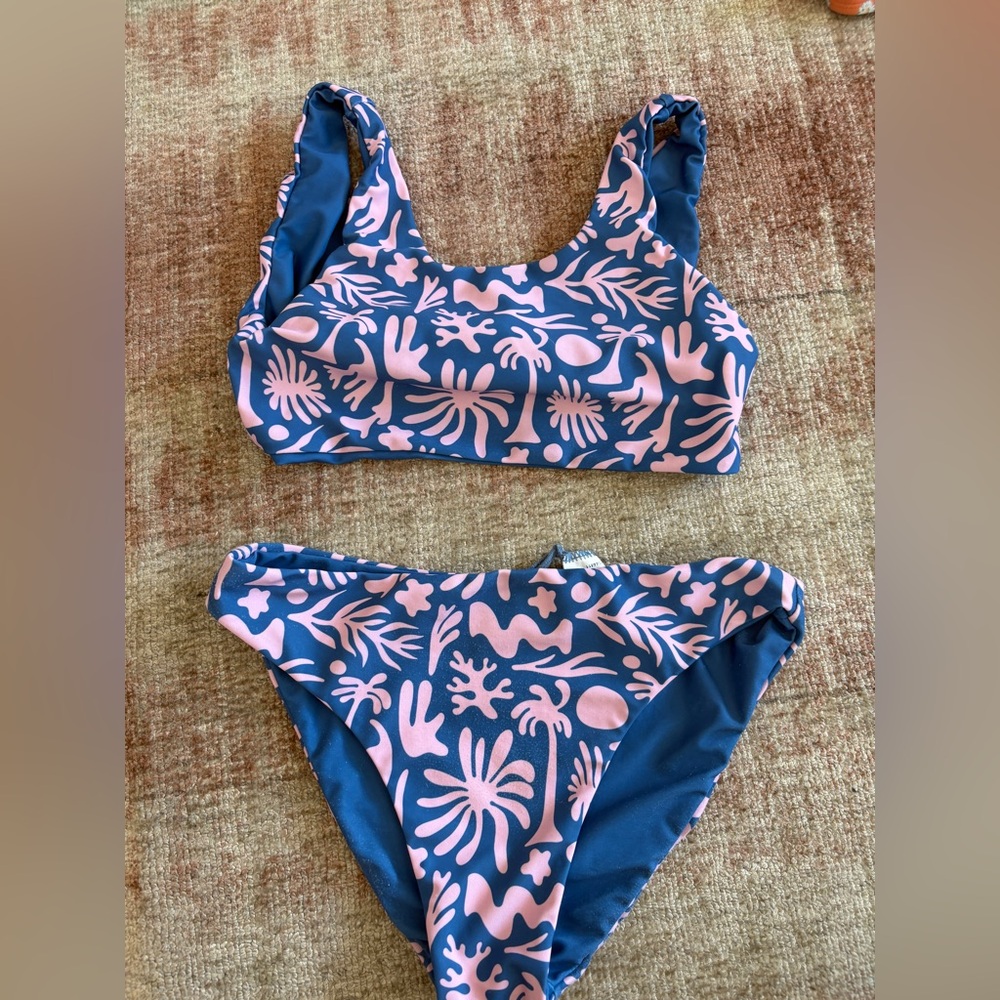 Blue and pink kids bikini